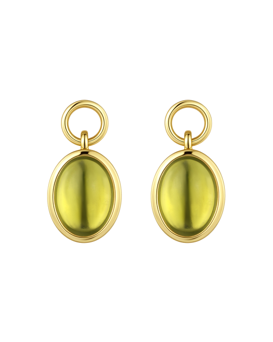 Charm Huggies + Peridot