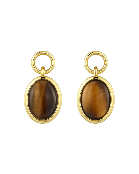 Charm Huggies + Tiger Eye