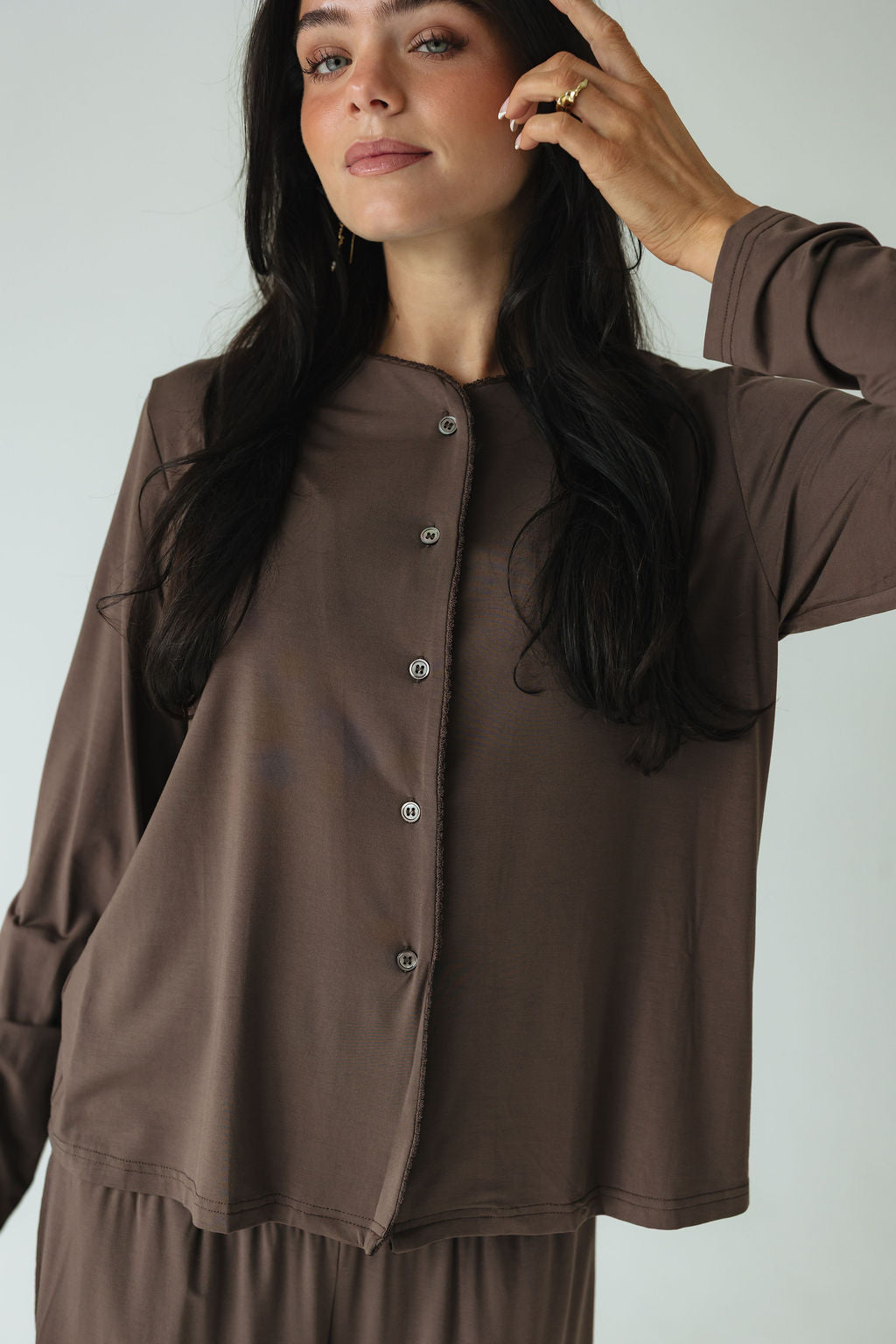 Sage Comfort • Hnepptur síðermabolur •  TENCEL™ Modal