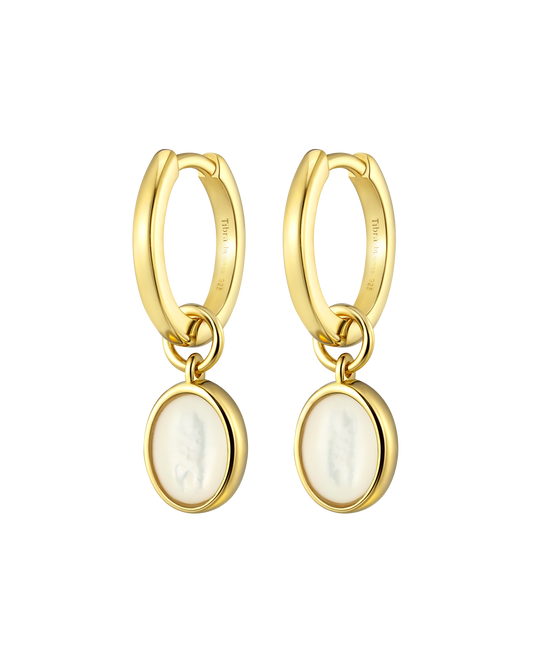 Charm Huggies + Mother of Pearl