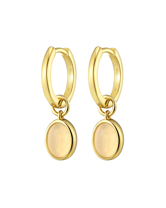 Charm Huggies + Rose Quartz