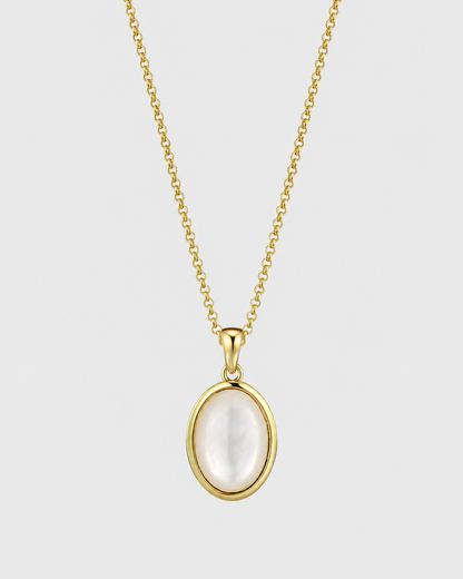 Oval Stone Necklace - Mother of Pearl